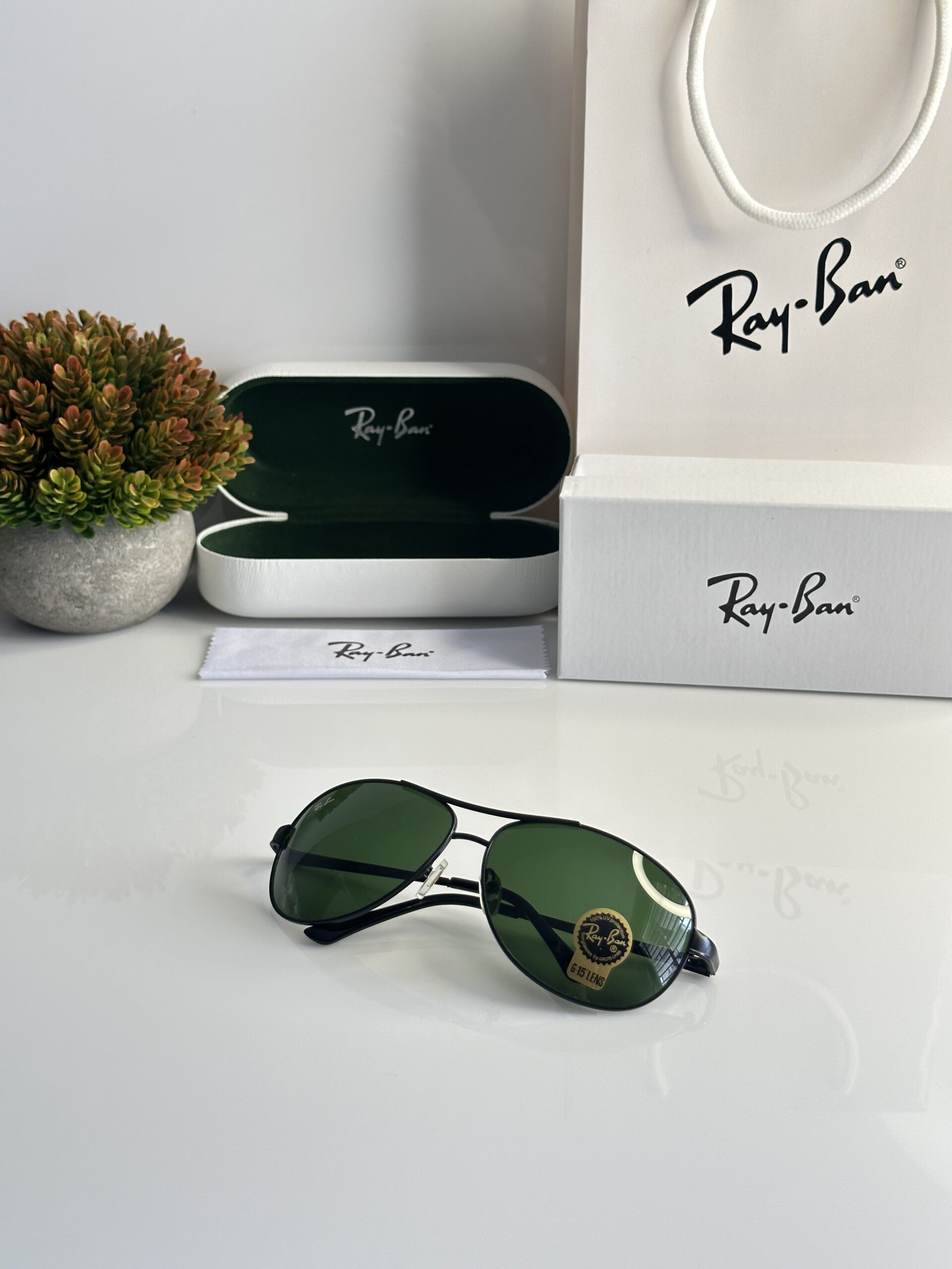 Rayban 3342 Black Green (GLASS) - Image 3