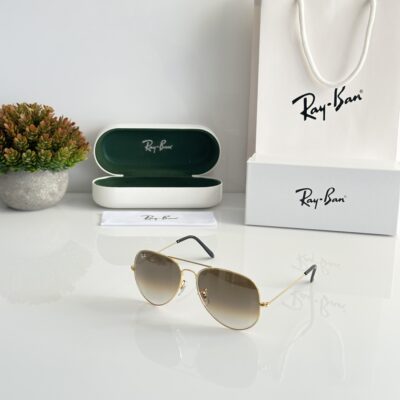 Rayban Aviator Gold Brown DC